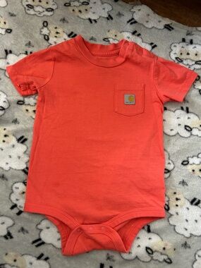 Carhartt Coral Orange Baby Short-Sleeve Bodysuit